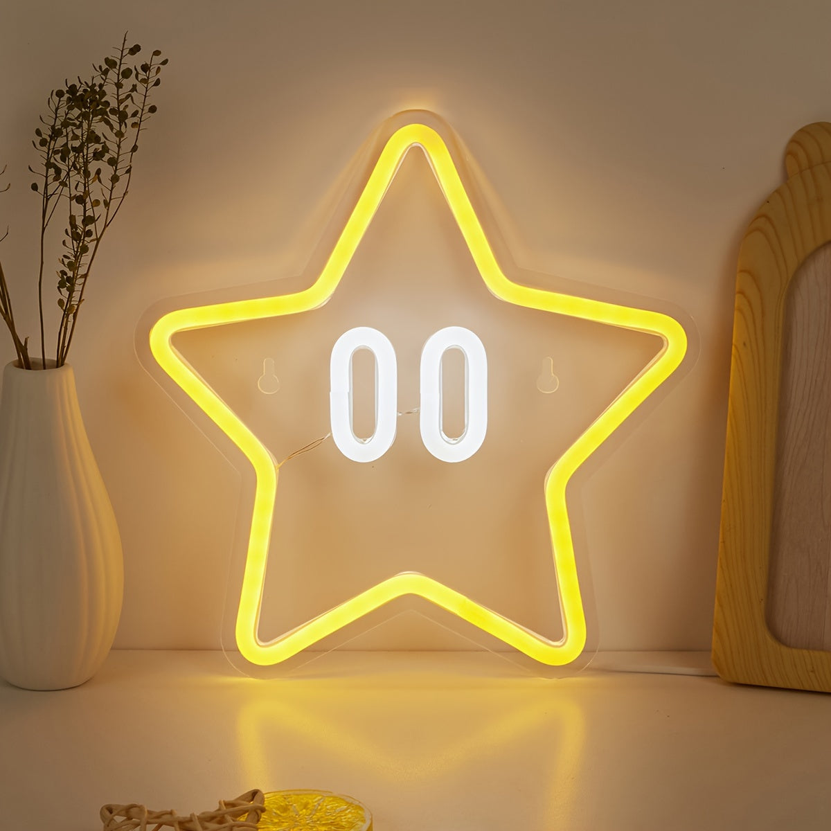 1pc Star-Shaped LED Neon Light Sign, USB Powered, Neon Wall Decor For Bedroom, Room, Ideal For Festive Party & Wedding Decorations