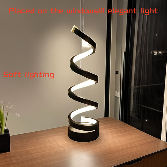 1pc Spiral Table Lamp, Christmas Gift Night Light, An Excellent Original Art Table Lamp To Surprise Yourself