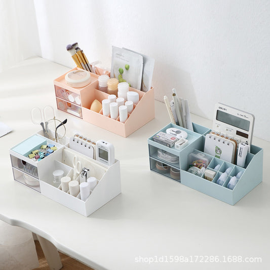 Simple desktop cosmetics storage box, dustproof lipstick storage rack, desk box, household drawer organizer